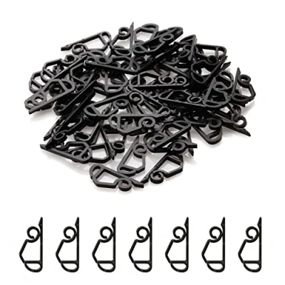 Image of Hang Ups 25 Black Mini Plastic Gutter Hooks, Outdoor Light Hooks Clips, S for Christmas Decoration Outside String Lights, Seasonal Fairy