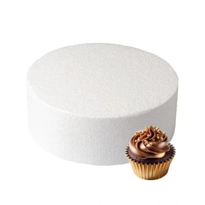 Image of Culpitt 10&quot; x 4&quot; Round Cake Dummy, Straight Edge Form, Practice Decorating or Use for Creating Long Lasting Displays, Smooth Polystyrene