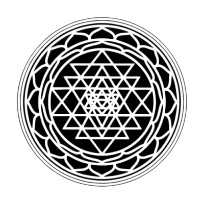 Image of Sri Yantra Mandala Wall Decal Home Room Decor Mural Logo Sticker Art Vinyl Removable Waterproof Small 30x30cm