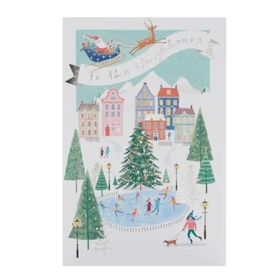 Image of UK Greetings Christmas Card for the Neighbours Festive Scene Design