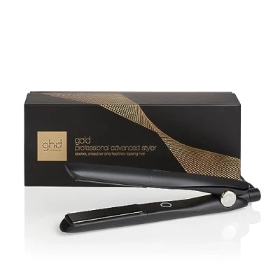 Image of ghd Gold Professional Hair Straightener No Extreme Heat, Ceramic Floating Plates, Shine Smooth Gloss Coating, Frizz Free Styling, 30 Sec Heat Up, Auto Sleep Mode, 2.7m Cord, Universal Voltage