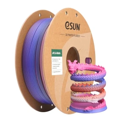 Image of eSUN Matte Rainbow PLA Filament 1.75mm, Multicolored 3D Printer PLA, 1KG Spool (2.2 LBS) Gradient Changing for Printers,Fruit Candy