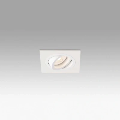 Image of Faro Lighting Rad 1 Light Square Tiltable Recessed Spotlight White, GU10