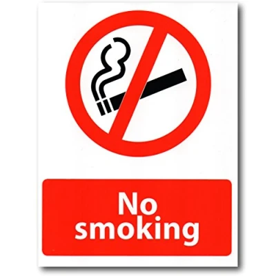 Image of EPOSGEAR® &quot;No Smoking&quot; Rigid Plastic Safety Security Sign 200mm x 150mm (5 Signs, Without Holes)