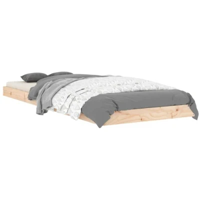 Image of vidaXL Bed Frame without Mattress 75x190 cm Small Single Solid Wood Pine