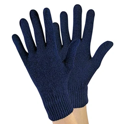 Image of Sock Snob Ladies/Womens Knitted Winter Warm Magic Thermal Wool Gloves for Cold Weather (One Size, Navy)