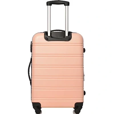 Image of Merax Suitcase, Large Hard Shell ABS Carry on Travel Trolley 4 Wheel Spinner, Expandable Lightweight Lockable Luggage, 24inch,(Pink)