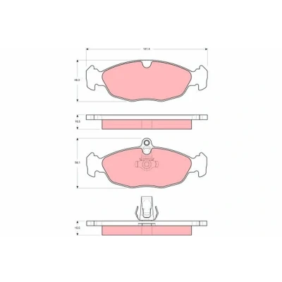 Image of JLM21220, JLM21918 Brake pad set TRW GDB1569 prepared for wear indicator JAGUAR: XK 8 Coupe, XJ Saloon, Convertible