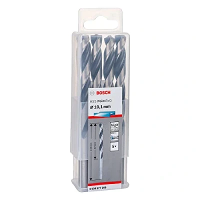 Image of Bosch Accessories Professional 5 Piece PointTeQ HSS Twist Drill Bit (for Metal, 10.1 x 87 133 mm, Driver Accessories)