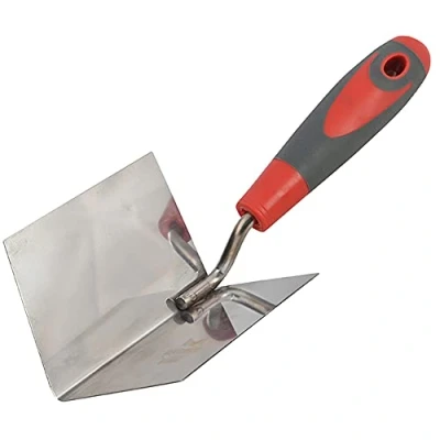Image of Faithfull Internal Corner Trowel Stainless Steel Soft Grip Handle 4 x 3 3in FAISGTCINTSS