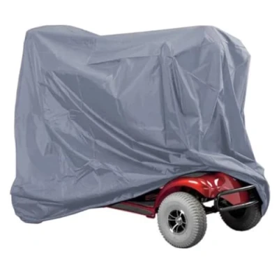 Image of Mobility Scooter Cover, Silver 210D Oxford Fabric Large Heavy Duty Waterproof Anti Dust Rain Snow UV Wheelchair Storage Cover Protection for Outside (170x61x117cm)