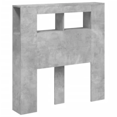 Image of vidaXL Modern LED Headboard Engineered Wood Concrete Grey Customisable RGB Lights Ideal for Reading and TV Stylish Bedroom Decór