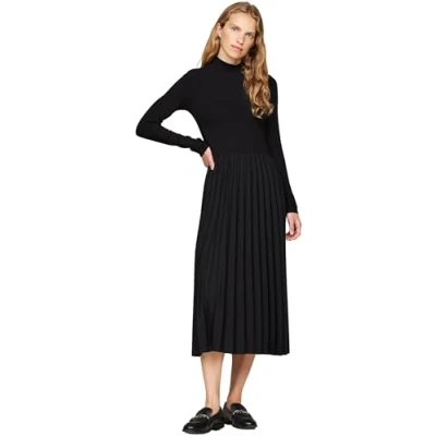 Image of Tommy Hilfiger Pleated Dress Day dress, Women&#039;s, Size: Large, Black