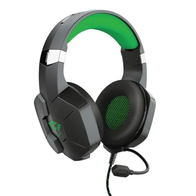 Image of Trust Gaming Headset for Xbox GXT 323 X Carus with Microphone, Adjustable Headband and Flexible Mic, Wired, 1m Nylon Braided Cable, One (X) console Black/Green