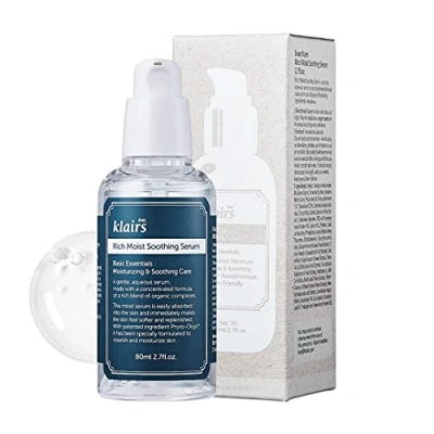 Image of DearKlairs Rich Moist Soothing Serum 2 7 fl oz 80 ml, Instant absorption, Non greasy, hydration, cooling, basic care, unscented, Renewal