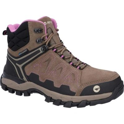 Image of HI TEC Vlite Explorer WP Womens Hiking shoes, Women&#039;s, Size: 7, Brown/lilac Leather/synthetics