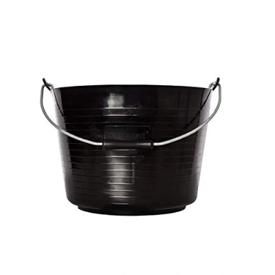 Image of Red Gorilla Bucket for horse feeding, black, One size