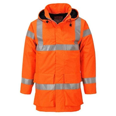 Image of Portwest Bizflame Rain Hi Vis Multi Lite Jacket, Size: L, Colour: Orange, S774ORRL