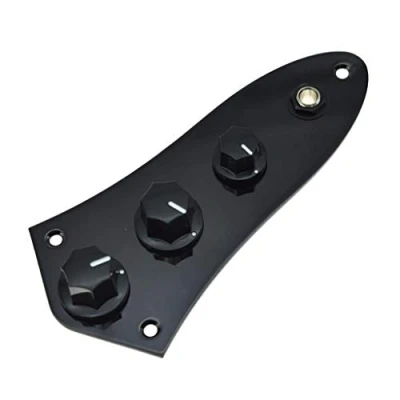 Image of Dopro Loaded Control Plate Pre Wired with Wiring Harness for FD Electric Jazz Bass J Black