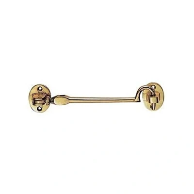 Image of Carlisle Brass AA65 Cabin Hook Heavyweight (Silent Pattern), Polished Brass, 305mm