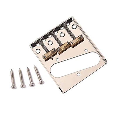 Image of Alnicov Vintage Style Fixed Tele Electric Guitar bridge With Brass Saddles TL Chrome