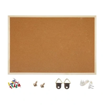 Image of SFQEVHRZ Cork Board Bulletin Board， Wood Framed Corkboard for Office, Notice Walls, Double Side Boards(19.7x27.6inch(50x70cm))