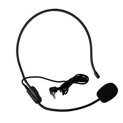 Image of Head Mounted Wired Microphone, Mini 3.5mm Condenser MIC Compatible with Voice Amplifier and Speaker Devices, for Stage Performance Singing Dancing Teaching