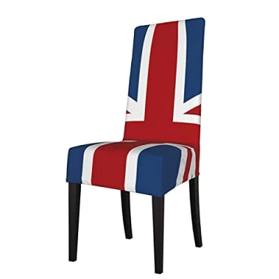 Image of YsoLda Chair Cover, Dining Cover Seat Protector Stretch for Kitchen, Hotel, Room Classic Union Jack Uk Flag