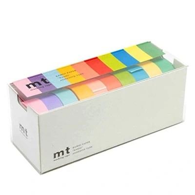 Image of MT Sets Washi Paper Masking Tape [Produced in Japan]: 3/5 in. x 23 ft. / Assorted (10 Light Colors) [10 rolls/pack]