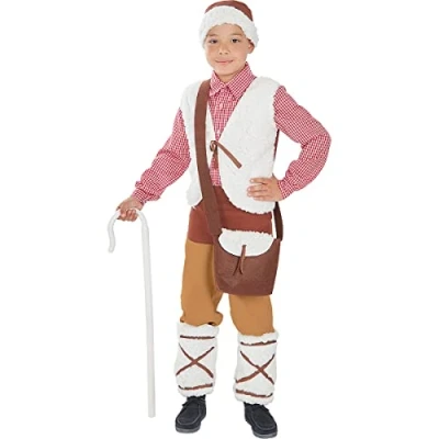 Image of Funidelia Shepherd Costume s for boy Christmas, Nativity Scene kids accessory fancy dress &amp; props Halloween, carnival parties Size 3 4 years Brown