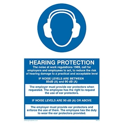 Image of Pack of five Hearing Protection Sign 100x150mm A6P