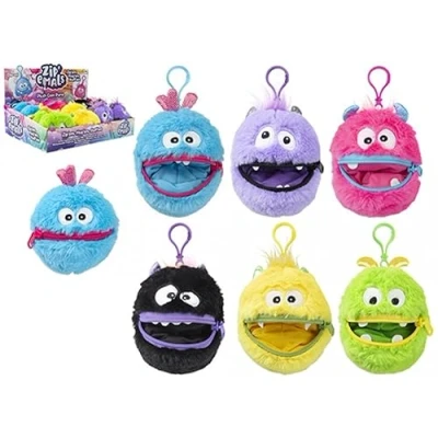 Image of Round Zipemals Plush Coin Purse 12cm (1 Count) Assorted Colors Perfect Kids&#039; Accessory