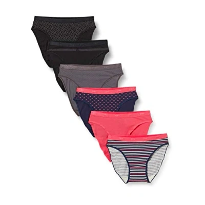Image of DIM Men&#039;s Breathable Stretch Cotton Optimal Support x6 Boxer, Denim Blue/Topaz Red/Steel, S