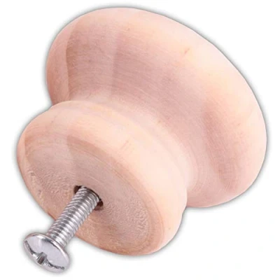 Image of 40mm Pine Wooden Cupboard Cabinet Door Knobs Pack of 10