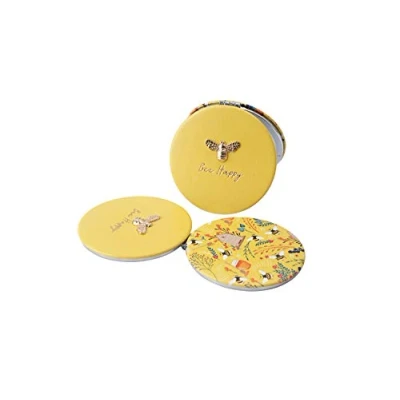 Image of CGB Giftware Compact Mirror &#039;Bee Happy&#039; Yellow Comes Gift Boxed 2 Varied Magnifications The Beekeeper Range Ladies GB03892