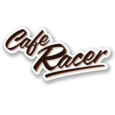 Image of 2 x 10cm Cafe Racer Vinyl Decal Sticker Motorcycle Motorbike Bike Laptop #5501 (10cm Wide 5cm Tall)