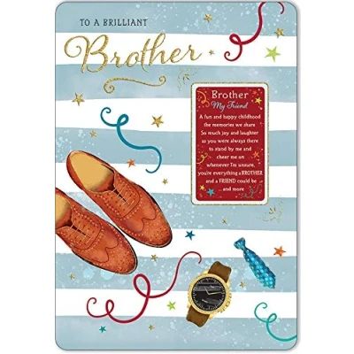 Image of Regal Publishing Sentiment Birthday Card Brother 9 x 6 inches
