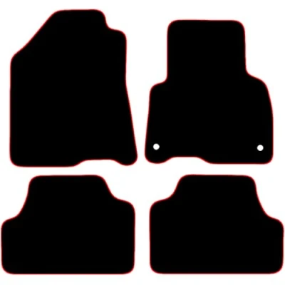 Image of Carsio Carpet Car Mats For Kia Soul EV Electric 2019+ Onwards Tailored Fit Floor Mat Set Complete Accessory Black Custom Fitted All Weather, Anti Slip Backing &amp; Red Trim