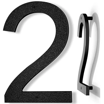 Image of Yafimea 8 Inch Large House Numbers, Black Front Door Abs Plastic Floating Gate Numbers (2)