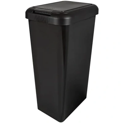 Image of KetoPlastics Kitchen Bin Touch and Lift Rectangle Swing as a Waste Rubbish Recycle 45L Black