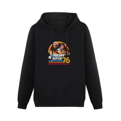 Image of NATUOFU Men&#039;S Hoody Sweatershirt Starsky And Hutch Long Sleeve With Pocket Sweatershirt, Hoodie Black 3XL
