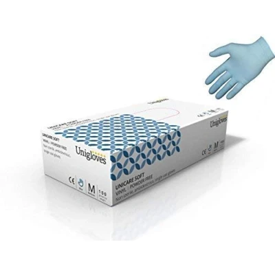 Image of We Can Source It Ltd Vinyl Powder Free Latex Disposable Gloves Box of 1000 Blue, Large Size Examination