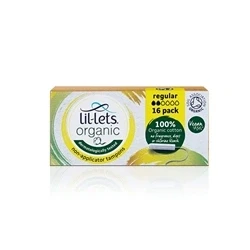 Image of Lil Lets Organic Non Applicator Tampons Regular x16 (Pack of 12)