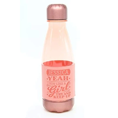 Image of H &amp; Hydration Station Eco Reusable Water Bottle With Personalised Name Sleeve JESSICA 500ml Non Toxic For Running, Gym, Yoga, Outdoors and Camping