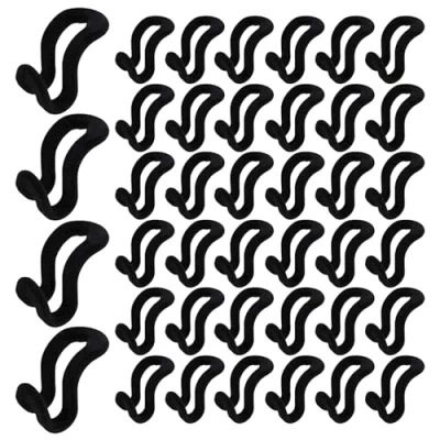 Image of JIANGLAI Velvet Clothes Hanger Connector Hooks, Heavy Duty Hooks Space Saver, Extender Clips Saving, Durable Premium Non Slip Cascading for Closet, Black, 40 Pcs