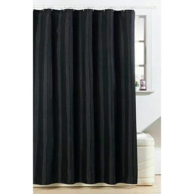 Image of Optimal Products Diamante Glitter Shower Curtain With Hooks Machine Washable Waterproof Long Drop (Diamante Black 180 x cm)