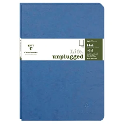 Image of Clairefontaine 733084C Age Bag DUO set of 2 stitched notebooks 21x29.7cm 96p plain blue
