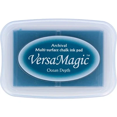 Image of Tsukineko Ocean Depth Versamagic Ink Pad, Synthetic Material, Turquoise, 6.8 x 9.9 1.8 cm