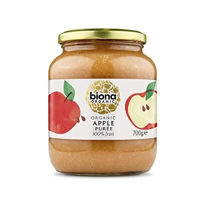 Image of Biona Organic Apple Puree 700g, Pack of 6 Made from 100% Apples No Added Sugar, Unsweetened Smooth and Velvety Dairy Free &amp; Vegan Sauces Jams