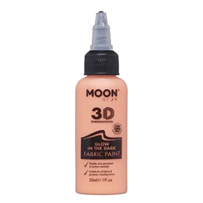 Image of Moon Glow in the Dark Fabric Paint, Orange, 30ml Single